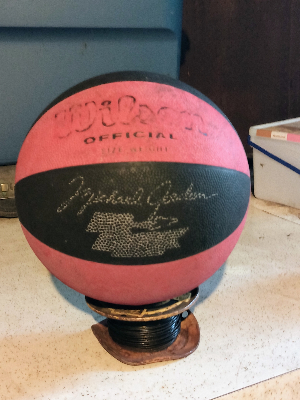 Wilson Pink and Black Official Basketball Signed Michael Jordan